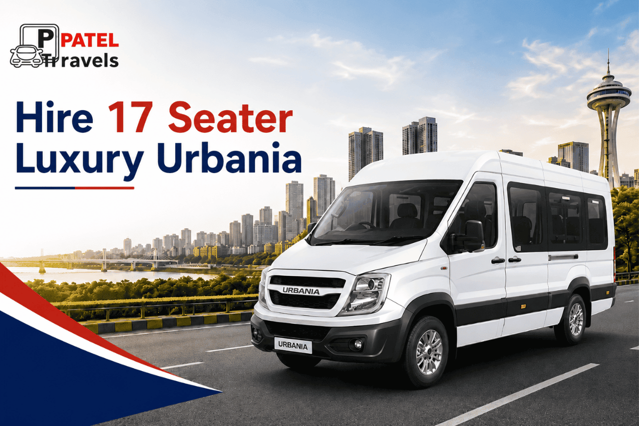 17 seater Urbania rental in Ahmedabad