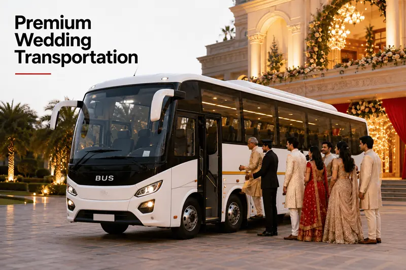 Wedding Bus Transportation with family